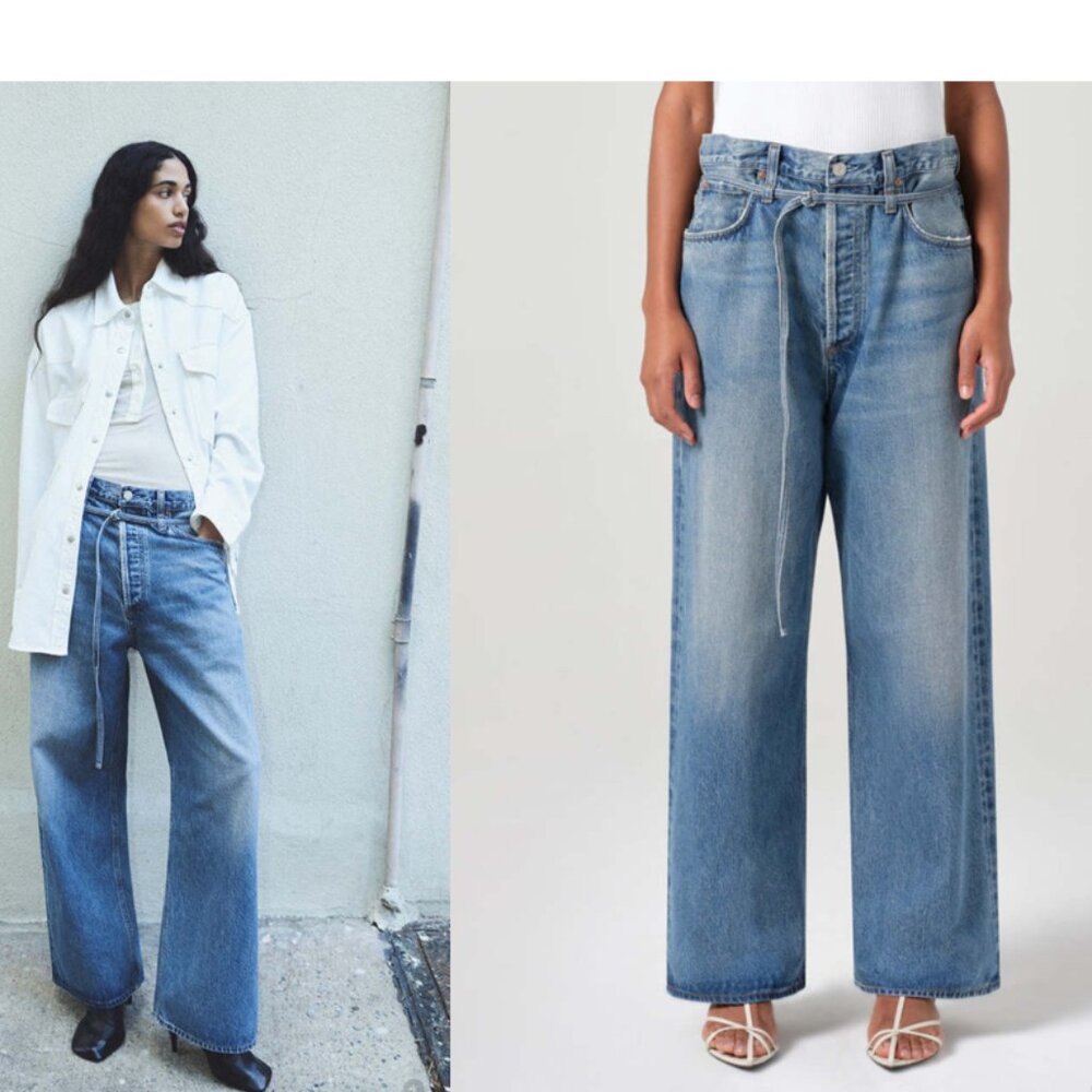 AGOLDE Emmi Wide Leg Baggy Jeans in Intuition Size 23 NWT